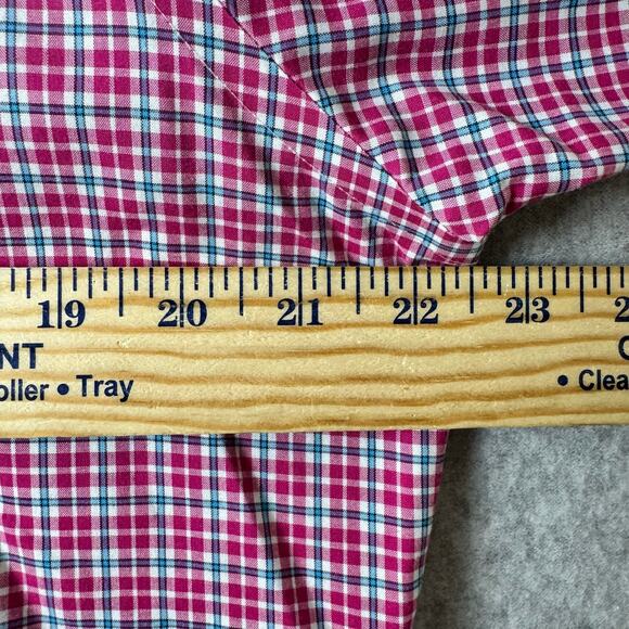 Ralph Lauren Button Down Dress Shirt Mens Medium Plaid Business Pink Preppy - Picture 7 of 11